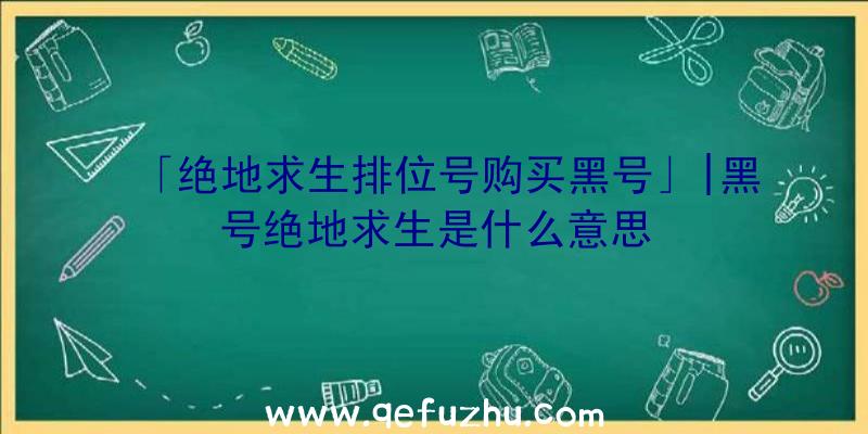 「绝地求生排位号购买黑号」|黑号绝地求生是什么意思